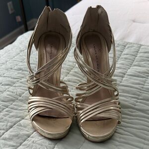 Chinese Laundry Metallic Strappy Heels